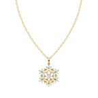 Geometric Bloom Lab Grown Diamond Pendant Necklace with Pavé-Style Sparkle by LJ