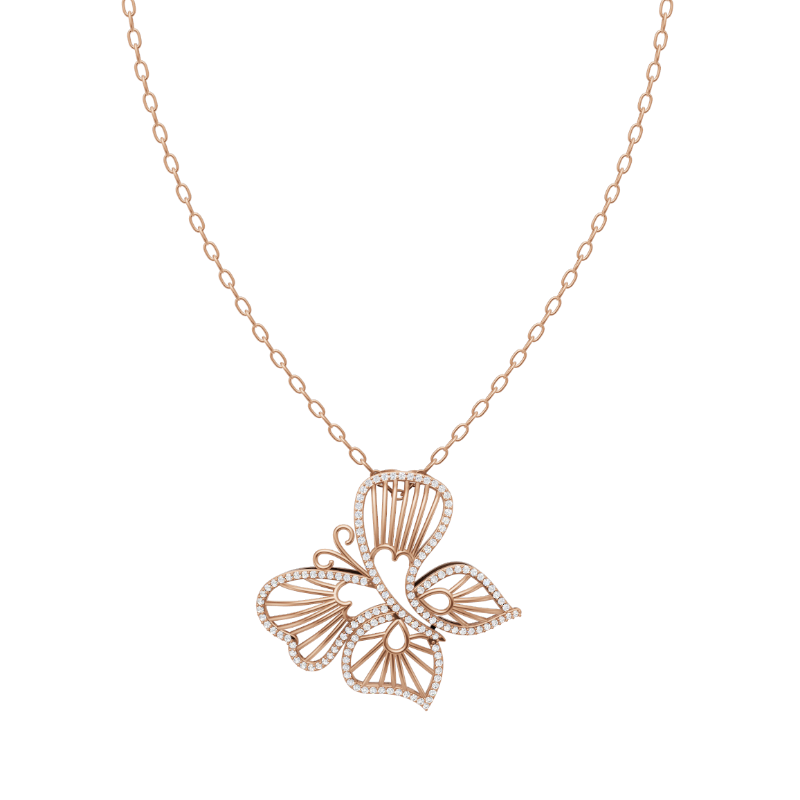 Floral LJ Valerine Fleur Motion Lab Grown Diamond Pendant in 10 or 14 or 18K Gold