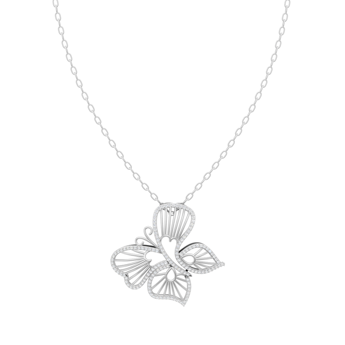 Floral LJ Valerine Fleur Motion Lab Grown Diamond Pendant in 10 or 14 or 18K Gold