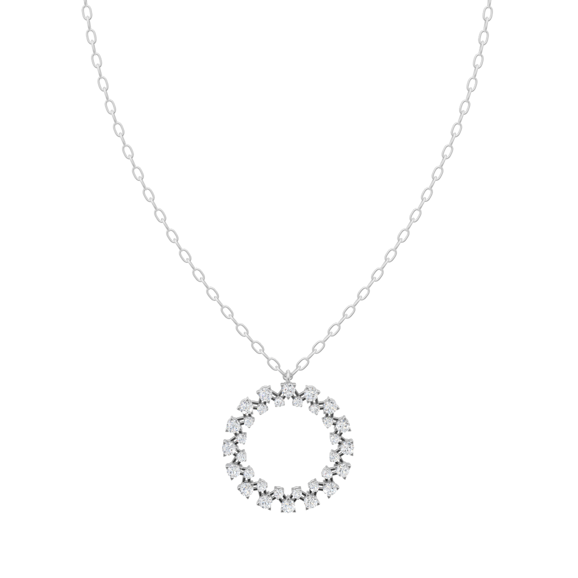 Elegant Open Circle Lab Grown Diamond Pendant Necklace for Women