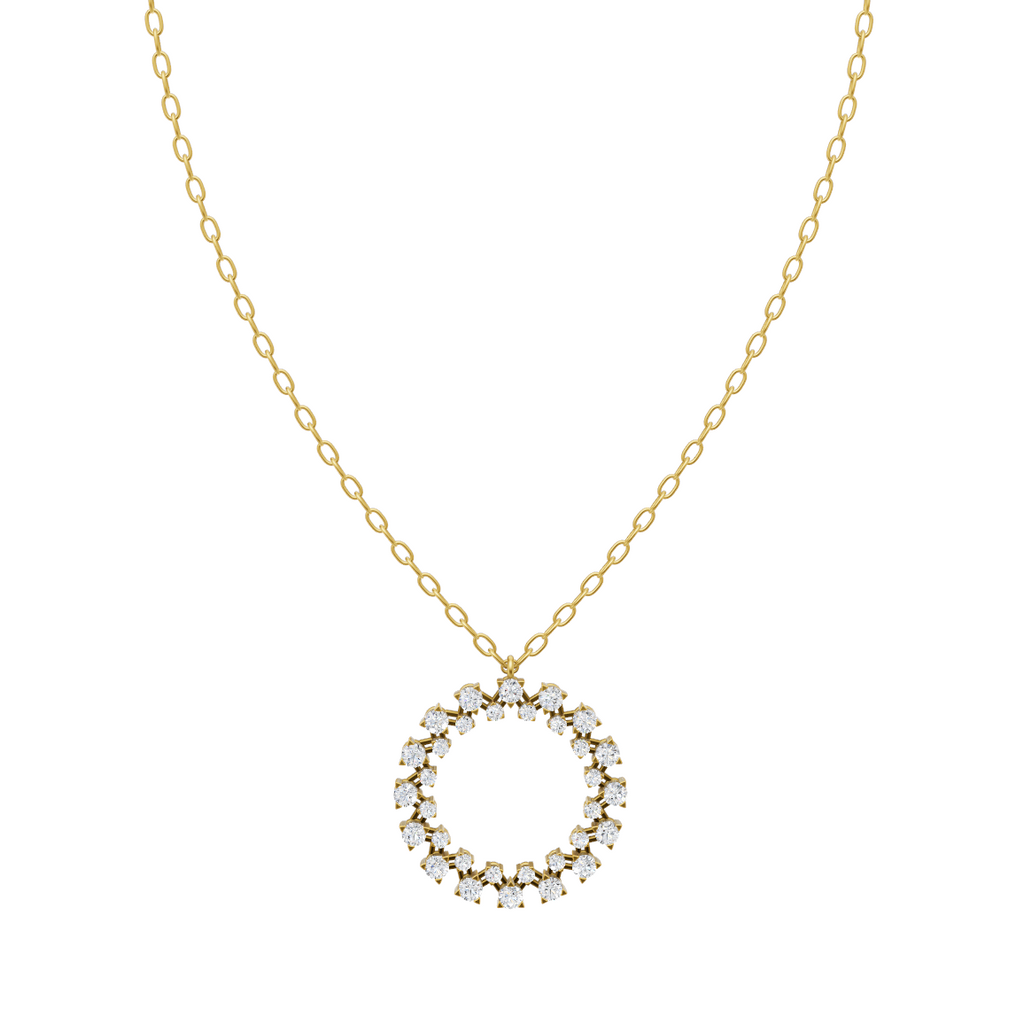 Elegant Open Circle Lab Grown Diamond Pendant Necklace for Women