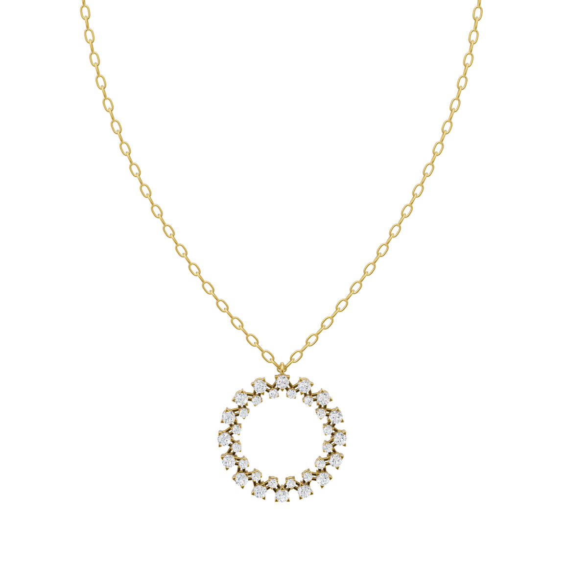 Elegant Open Circle Lab Grown Diamond Pendant Necklace for Women