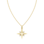LJ Celestara Compass Star Lab Created Diamond Pendant in White or Rose or Gold Tone with Celestial Design