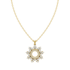 Fancy Floral Design Round Brilliant Lab Grown Diamond Pendant Necklace for Women