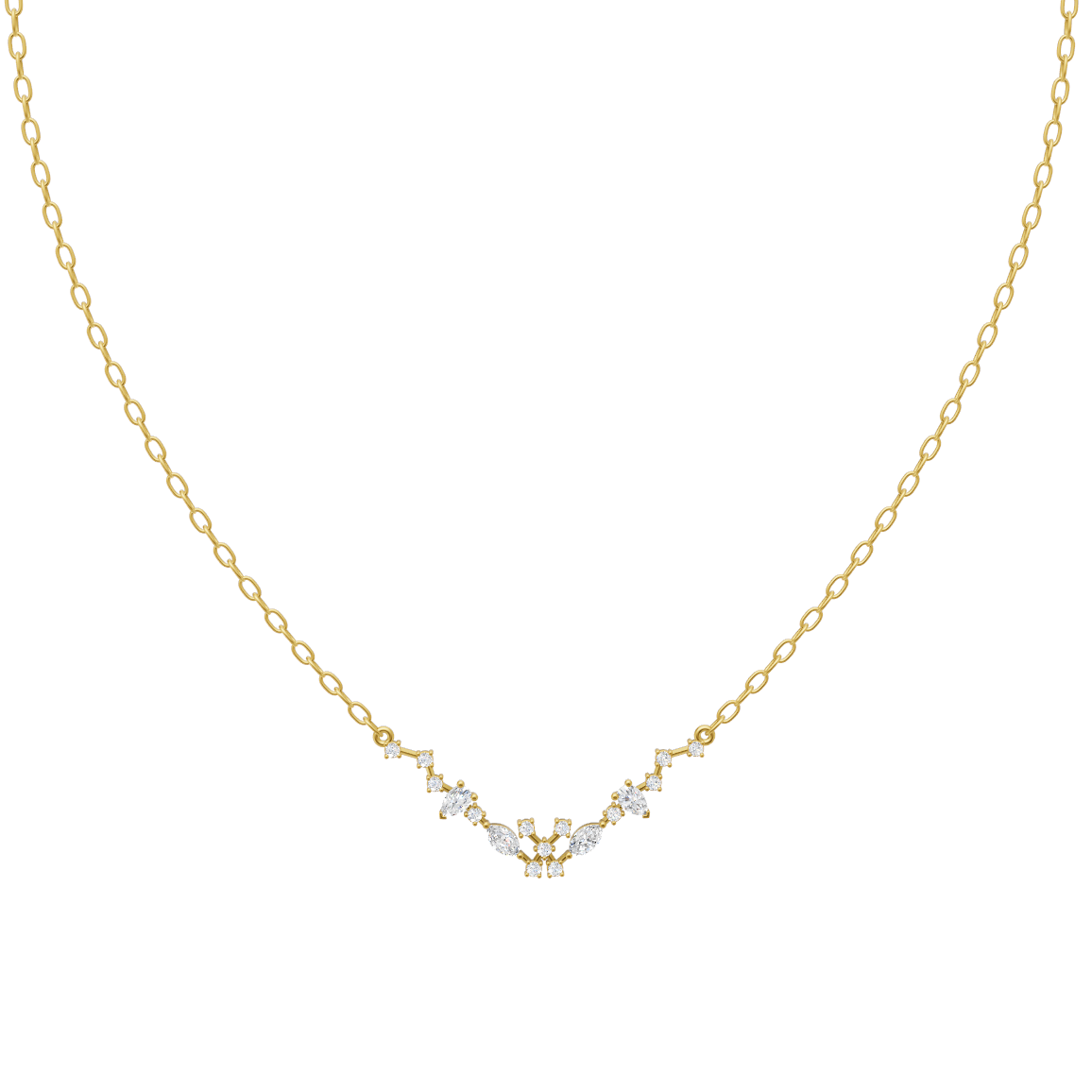 Sylvara Marquise & Round Brilliant Lab Created Diamond Vine Necklace for Girlfriend