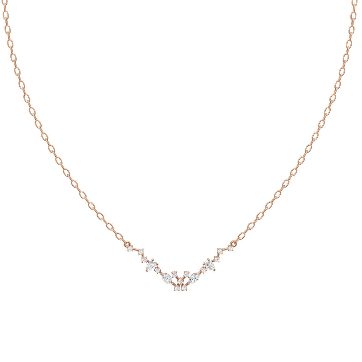 Sylvara Marquise & Round Brilliant Lab Created Diamond Vine Necklace for Girlfriend