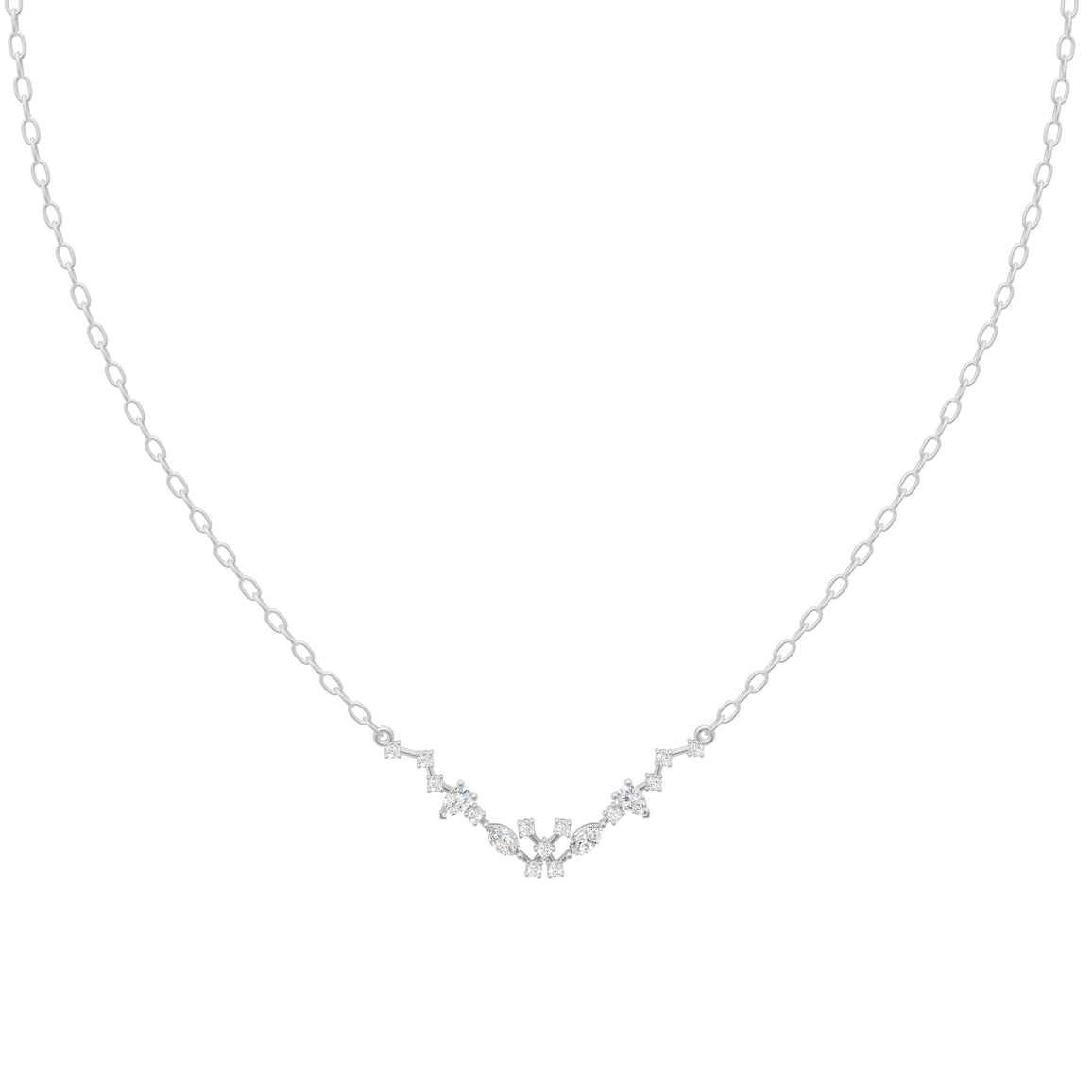 Sylvara Marquise & Round Brilliant Lab Created Diamond Vine Necklace for Girlfriend