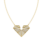 Elaris Faceted Heart Pendant Necklace in White or Rose or Gold Tone