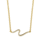 Aveline Serpentine Pave Necklace in White, Rose, Yellow Gold Tone