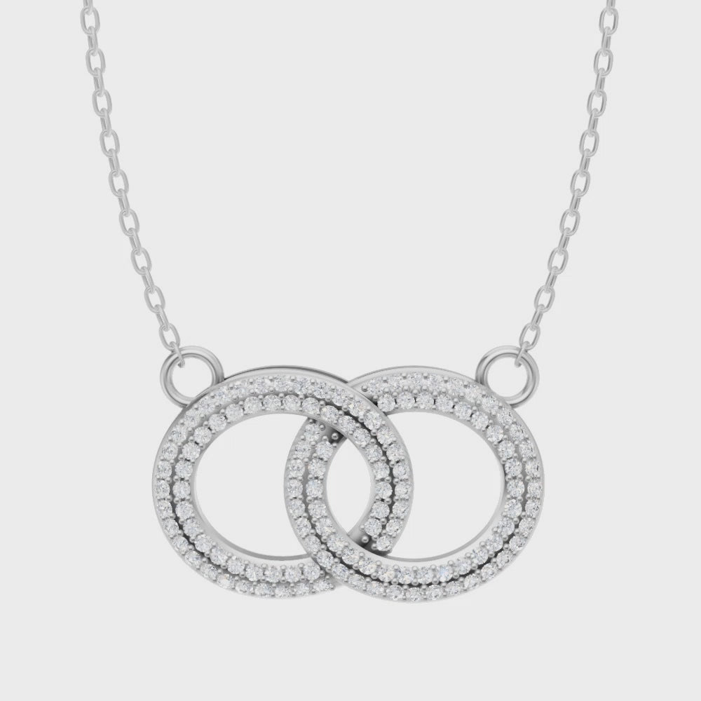 Elegant Pave Circle Link Lab Grown Diamond Pendant Necklace for Contemporary Gifting