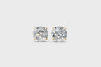 Elaria Square Brilliant Lab Grown Diamond Basket Stud Earrings in Gold & 925 Silver