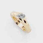 Luxury Pear Cut Lab Grown Stone Ring in Yellow Gold for Everyday Elegance