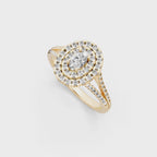 Oval Halo Lab Grown Diamond Style Ring in 14K Gold