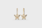Mariposa Noir Lab Grown Diamond Butterfly Hoop Earrings in 10 or 14 or 18K Gold & 925 Silver
