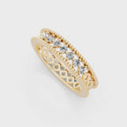 Vintage Inspired Round Cut Lab Grown Diamond Band Ring for Special Occasion