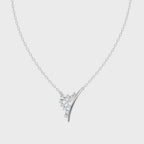 Elegant Sculptural Pendant Necklace with Cluster Sparkle Lab Created Stones