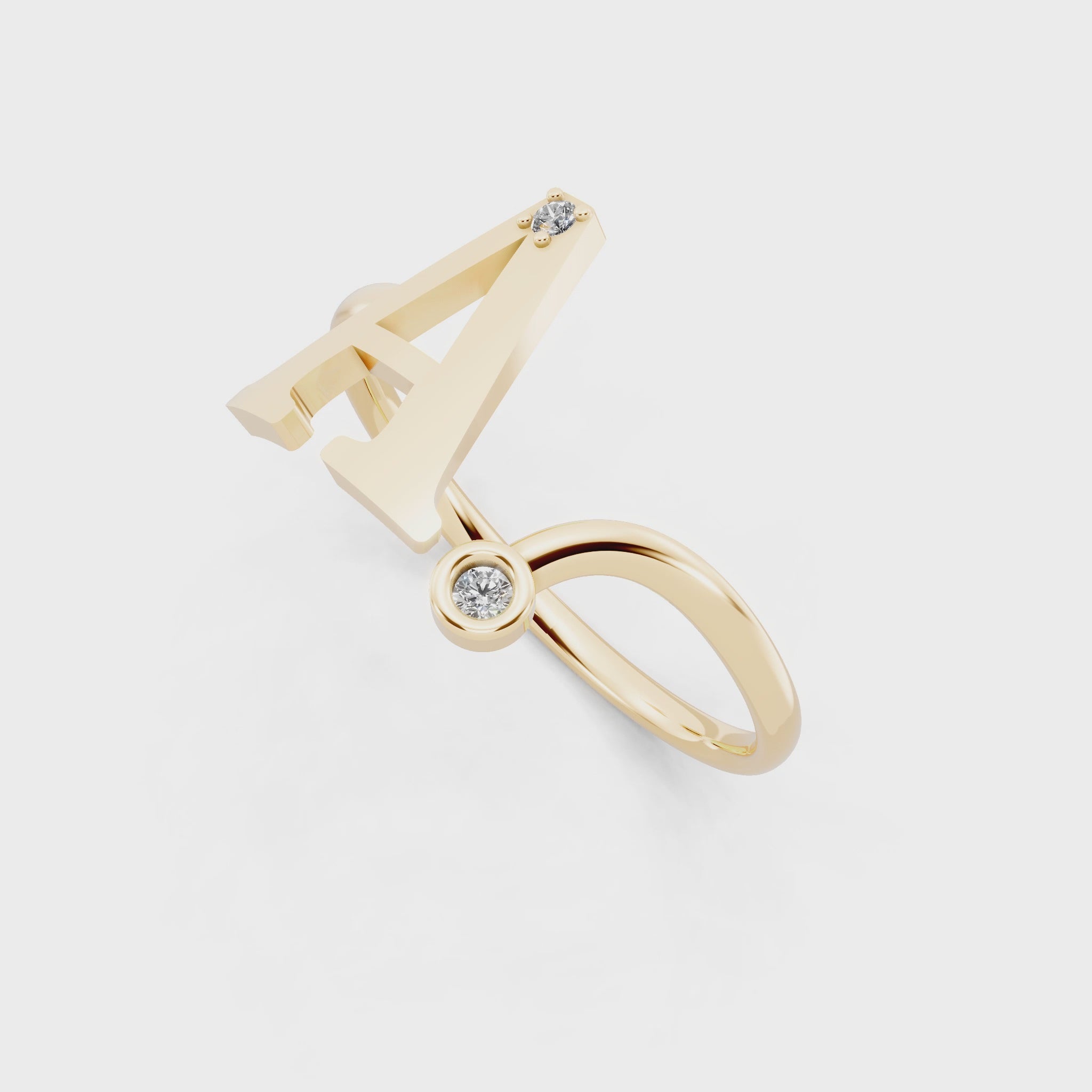 Luxury Style Alphabet A Ring with Brilliant Round Cut Lab Grown Accents for Everyday Wear