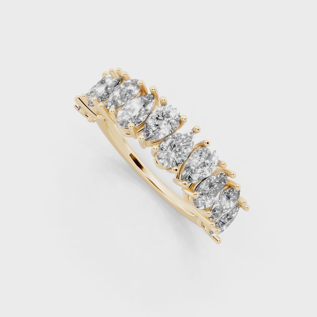 Celestia Pear Cut Crown Lab Grown Diamond Wedding Ring for Women
