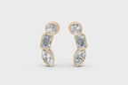 Premium Three Mixed Cut Lab Grown Diamond Drop Earrings for Everyday Styling