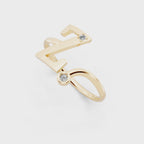Contemporary Z Alphabet Ring for Women with Sparkling Stone