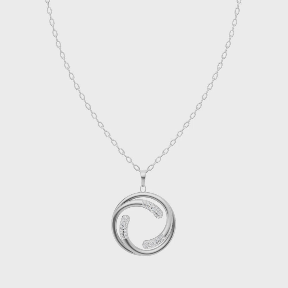 Lunelle Orbit Swirl Lab Grown Diamond Pendant Necklace in 10KT Gold