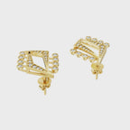 Roselle Geometric Lab Grown Diamond-Frame Earrings in Rose or White or Gold