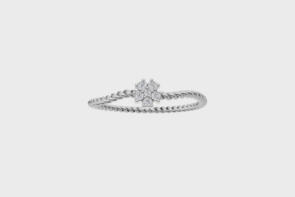 Twist Bloom Diamond Ring