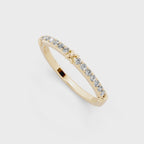 Modern Gold Tone Round Lab Grown Diamond Crossover Ring