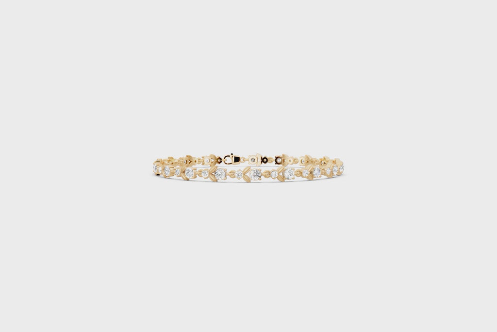 Noir Laurel Radiance Bracelet for Women with Round Brilliant Lab Grown Diamond