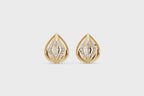 Seraphina Teardrop Filigree Stud Earrings with Round Brilliant Lab Created Diamond