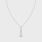 Contemporary Linear Drop Necklace with Round Brilliant Lab Created Stone