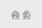 Aurielle Round Brilliant Diamond Solitaire Stud Earrings in 10 or 14 or 18K Gold