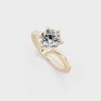 Aurelia Crossover Round Lab Grown Diamond Brilliant Statement Ring for Women