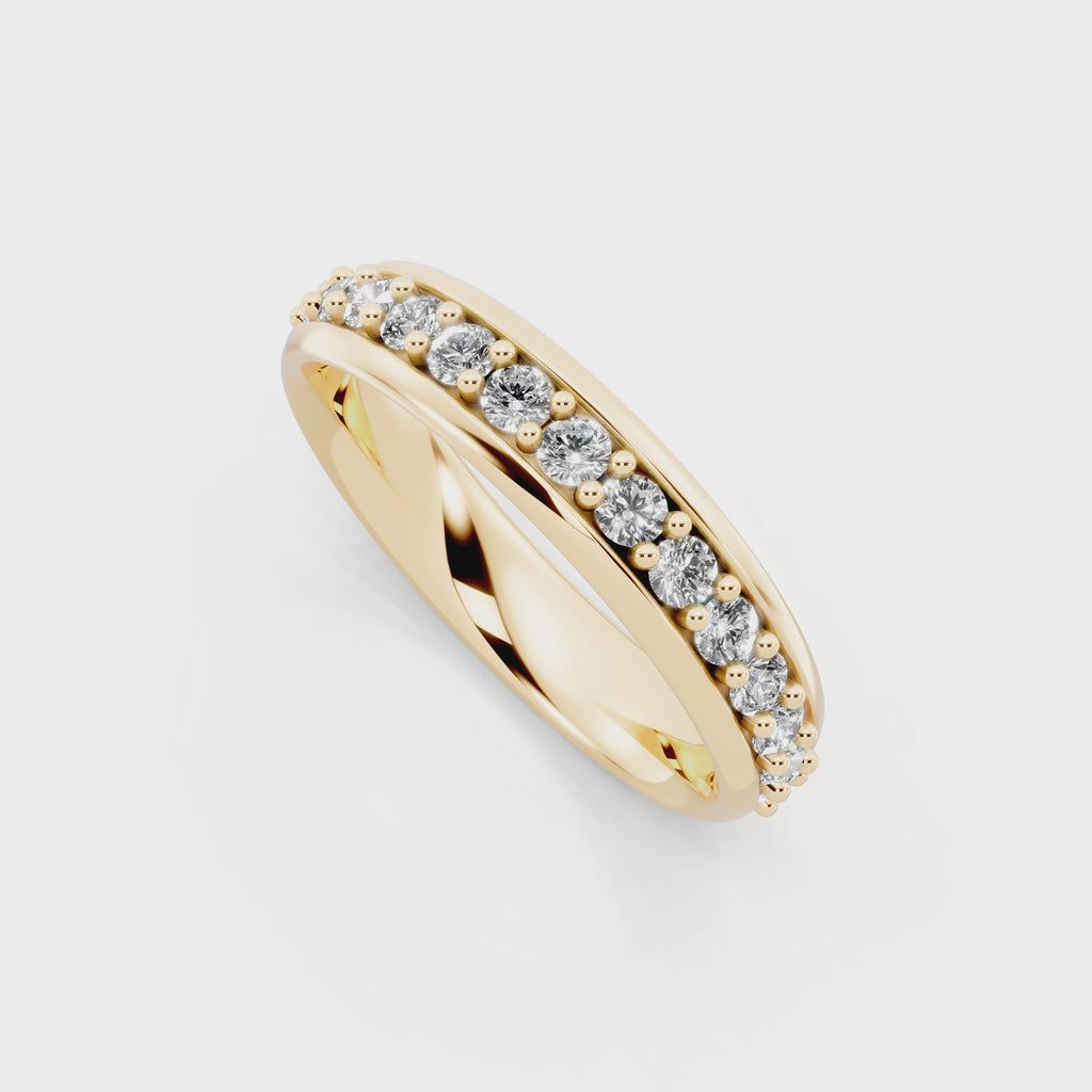 Modern Round Brilliant Lab Grown Diamond Cross Band Ring for Birthday Gift