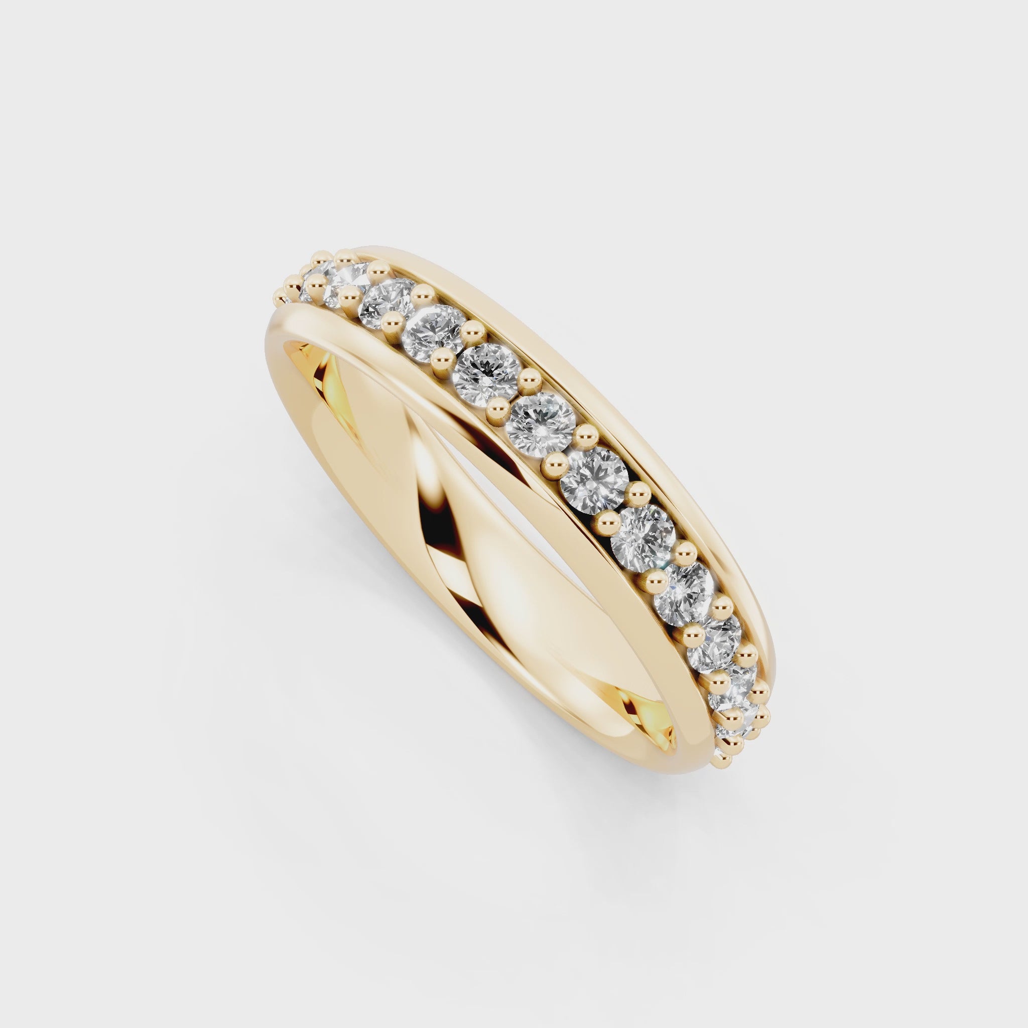 Modern Round Brilliant Lab Grown Diamond Cross Band Ring for Birthday Gift