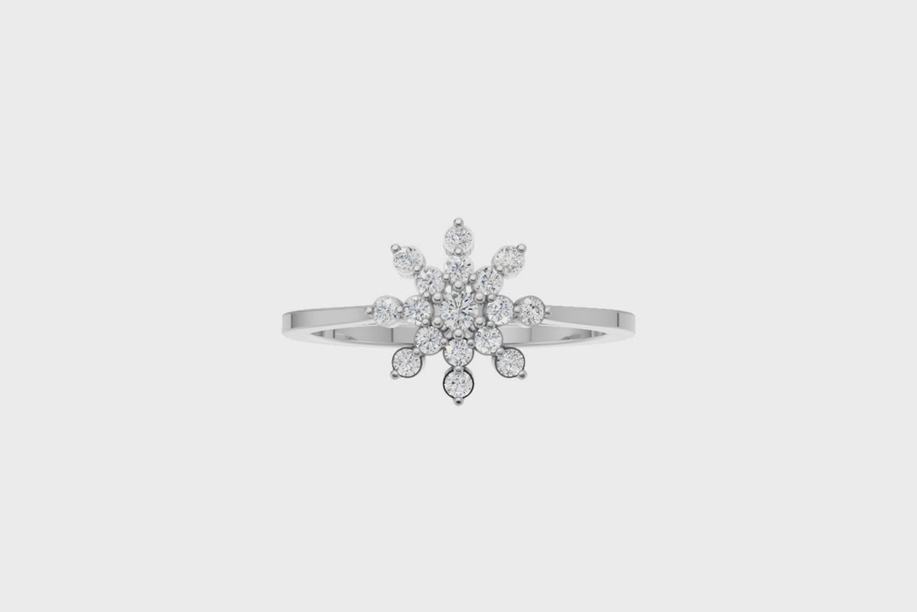 Aurora Snowflake Diamond Ring