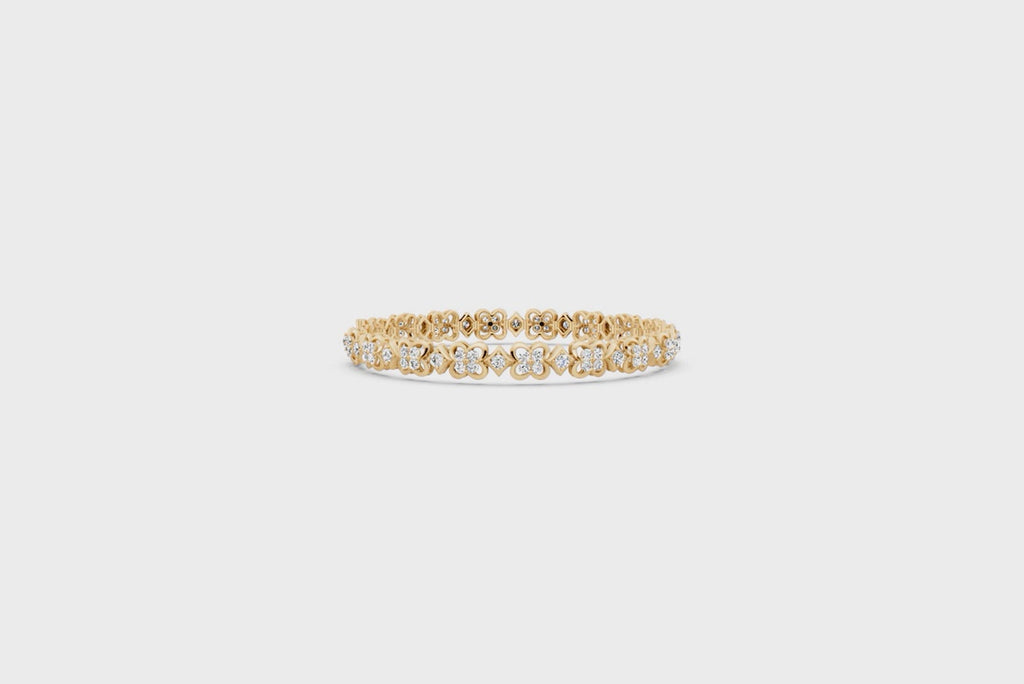 Aurelia Bow Lattice Pave Round Cut Brilliant Lab Grown Diamond Bracelet for Anniversary Gift