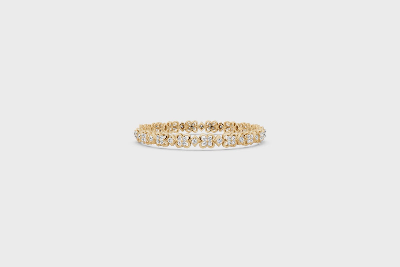 Aurelia Bow Lattice Pave Round Cut Brilliant Lab Grown Diamond Bracelet for Anniversary Gift