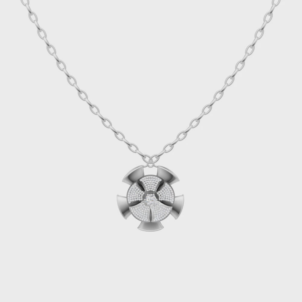 Elegant Bloom Cluster Design Pendant Necklace with Round Brilliant Lab Grown Diamond