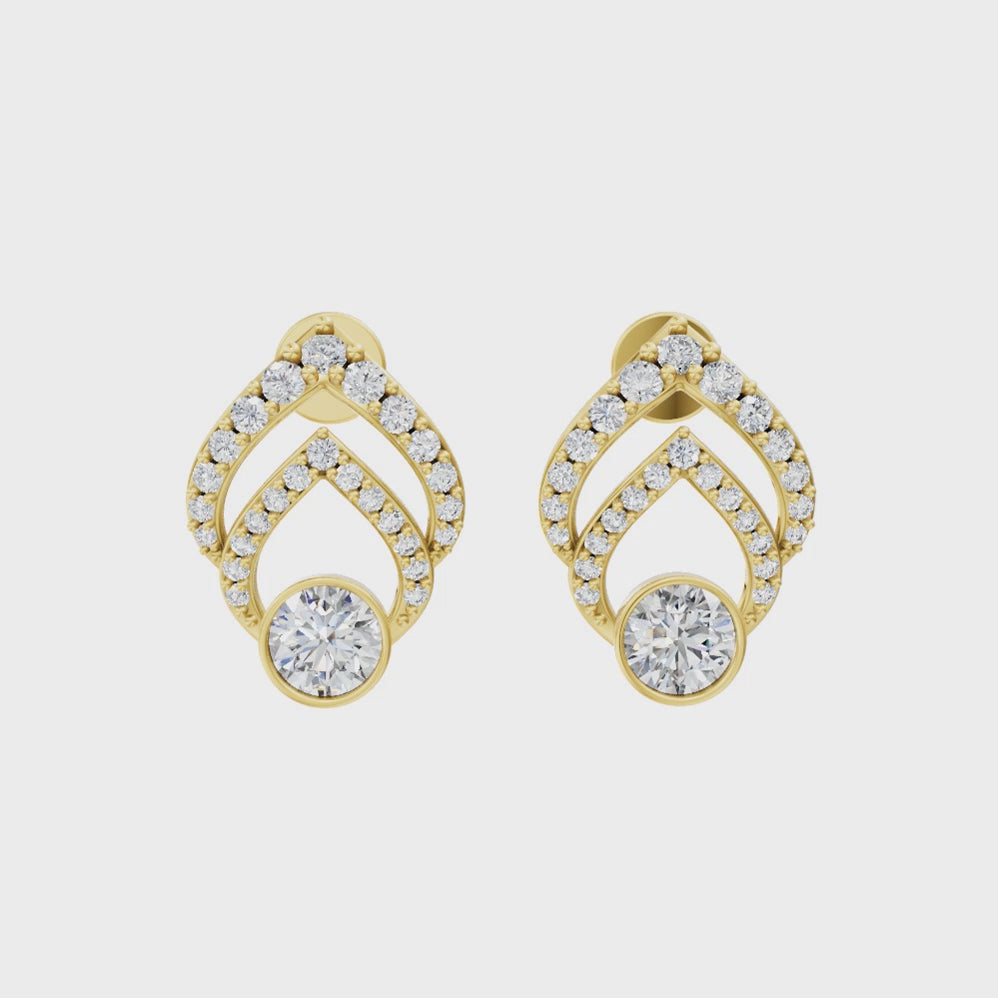 Lumière Flame Pavé Lab Grown Diamond Earrings for Birthday Gift By Lume Jewels
