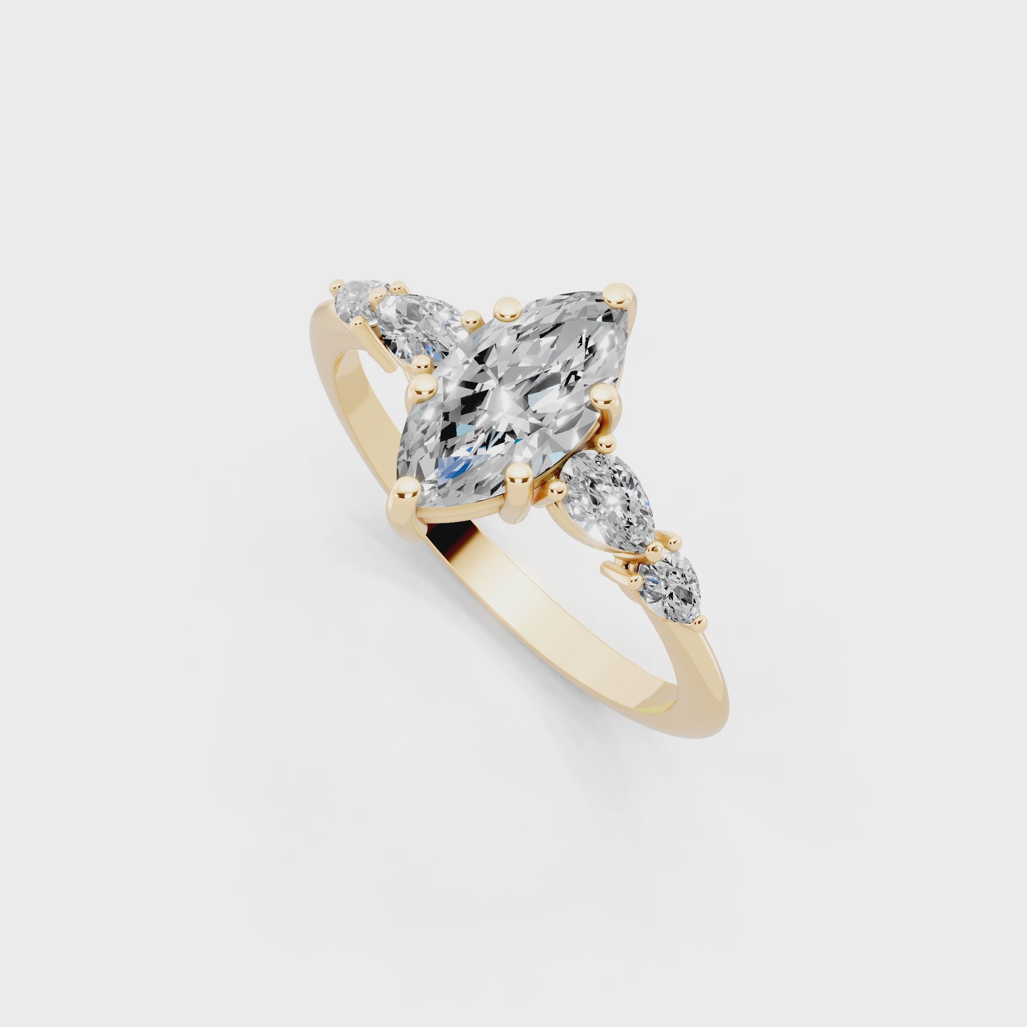 Romantic Bloom Style Marquise Lab Grown Diamond Ring for Everyday Luxury
