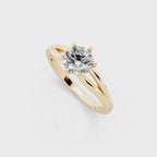 Aurelia Crest Round Lab Grown Diamond Solitaire Split-Shank Ring