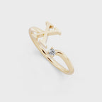 Elegant Cross Design Cocktail Ring with Brilliant Round Cut Lab Created Diamond