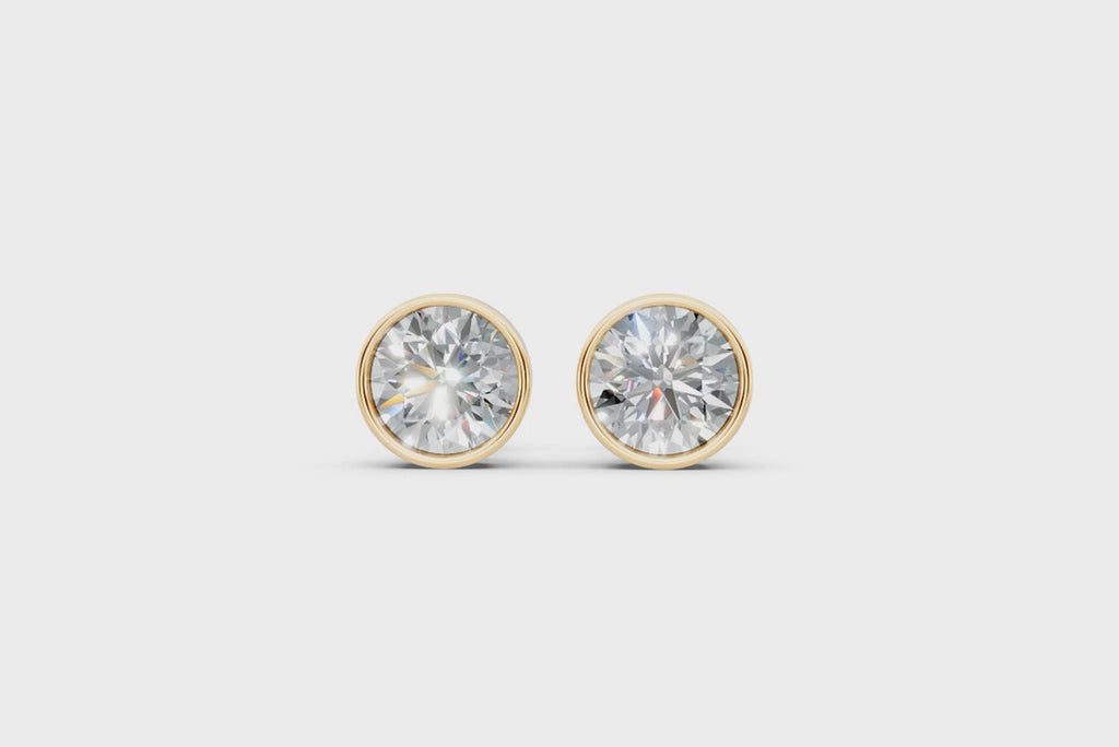 Minimalist Bezel Stud Lab Grown Diamond Earrings for Everyday Luxury, Gifting & Occasion Wear