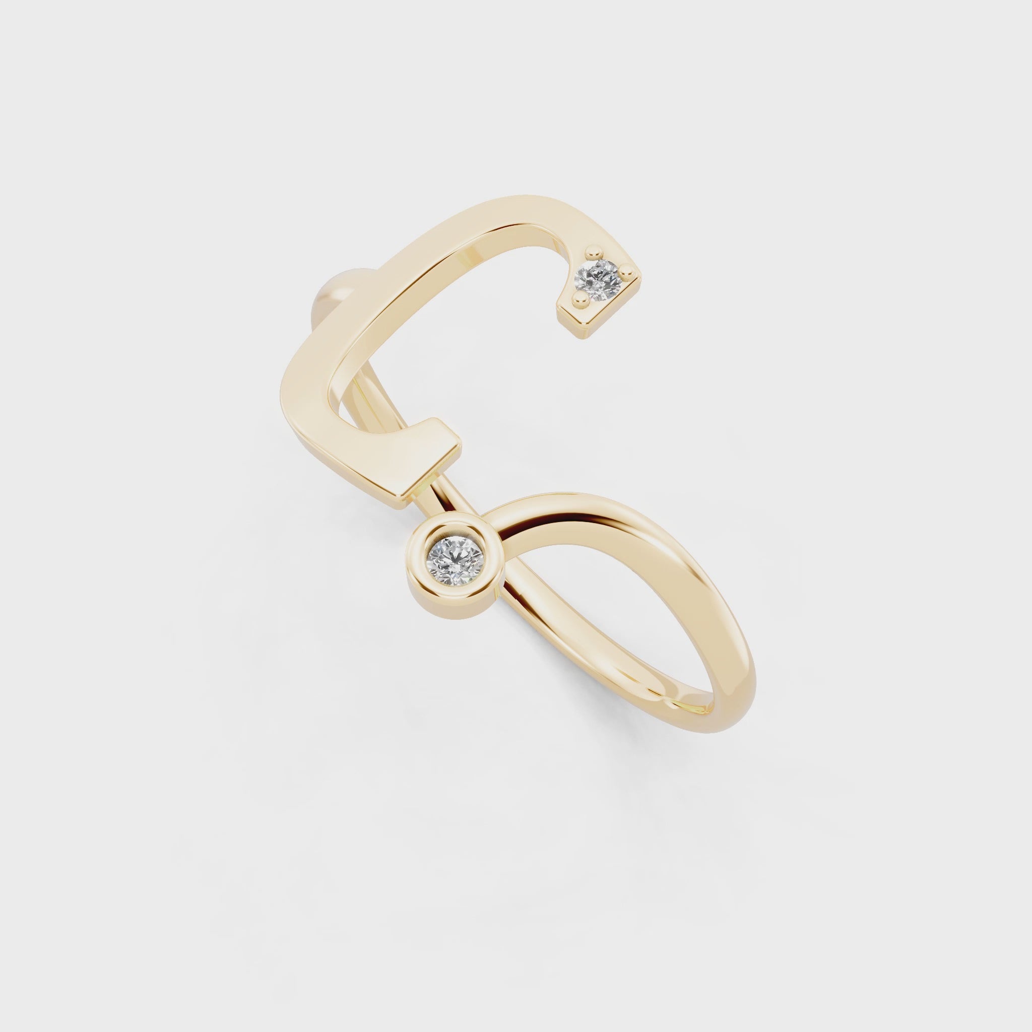 Sculptural Lab Grown Diamond-Look Ring with Bezel and Prong-Set Round Stones