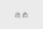 Classic Round Lab Grown Diamond Solitaire Stud Earrings with Refined Three-Prong Setting