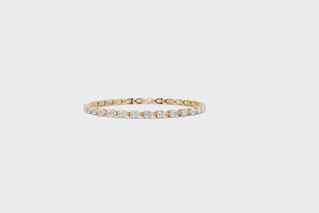 Luxury Pear Cut Lab Grown Diamond Tennis-Style Bracelet by Lume Jewels
