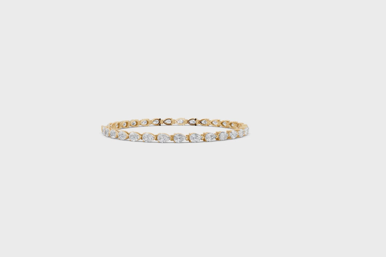 Luxury Pear Cut Lab Grown Diamond Tennis-Style Bracelet by Lume Jewels