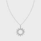 Celestial Radiant Circle Lab Created Diamond Pendant Necklace for Elegant Everyday Wear
