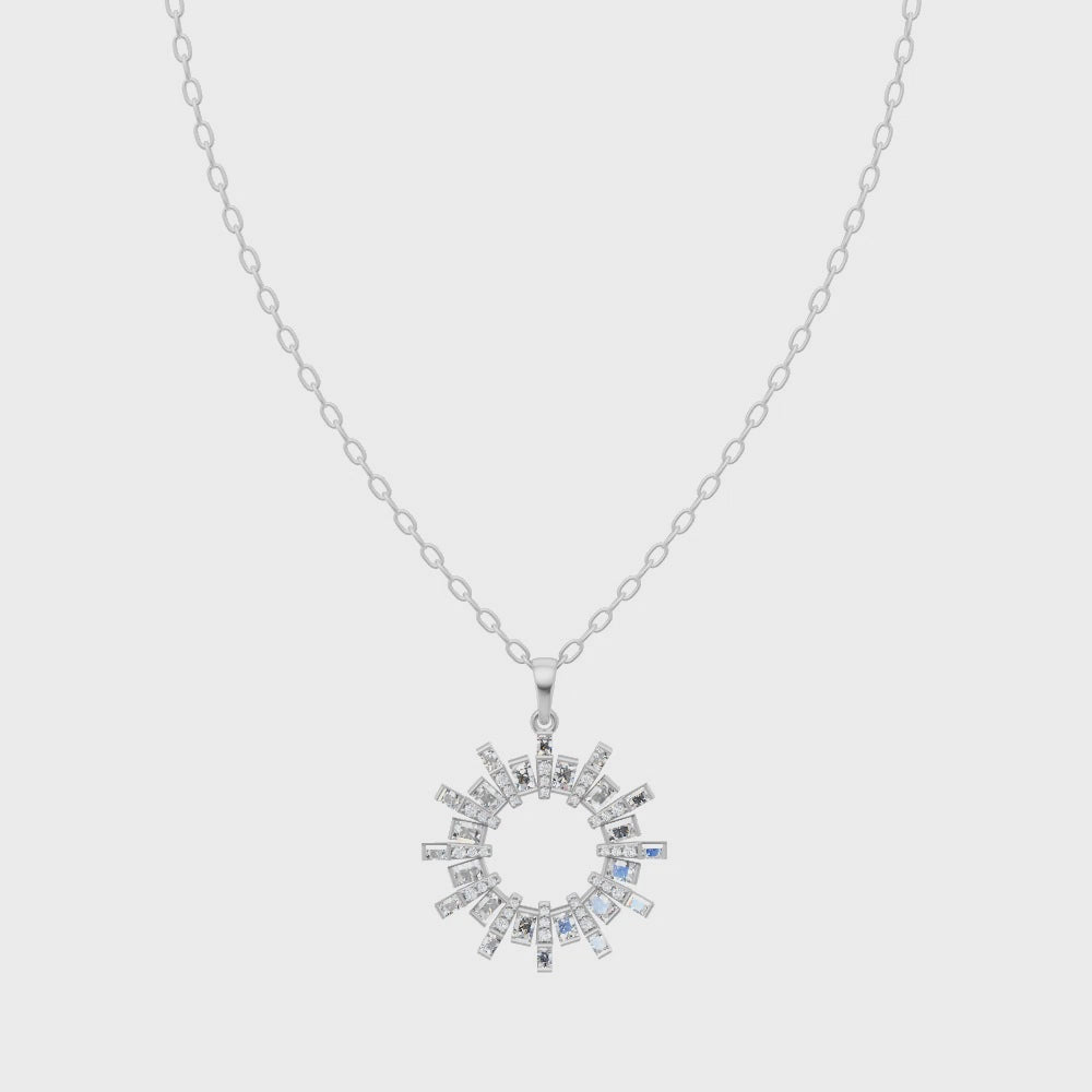 Celestial Radiant Circle Lab Created Diamond Pendant Necklace for Elegant Everyday Wear